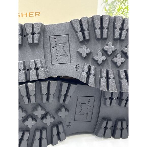 Marc Fisher Womens Pierson Lug Sole Combat Boot Leather/ Shearling Fur 6.5M New - Picture 14 of 16